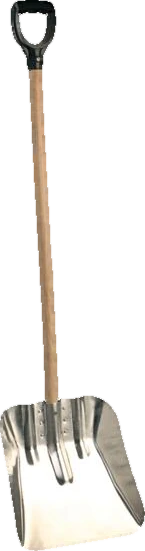 Pala da neve in alluminio, manico in legno
