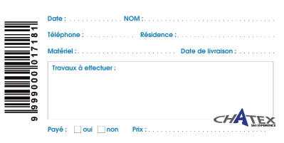 Rouleau d'étiquettes ski client